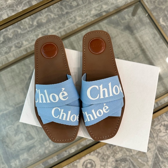 Chloe Woody Sandal in Graceful Blue Size 38 - Picture 2 of 7